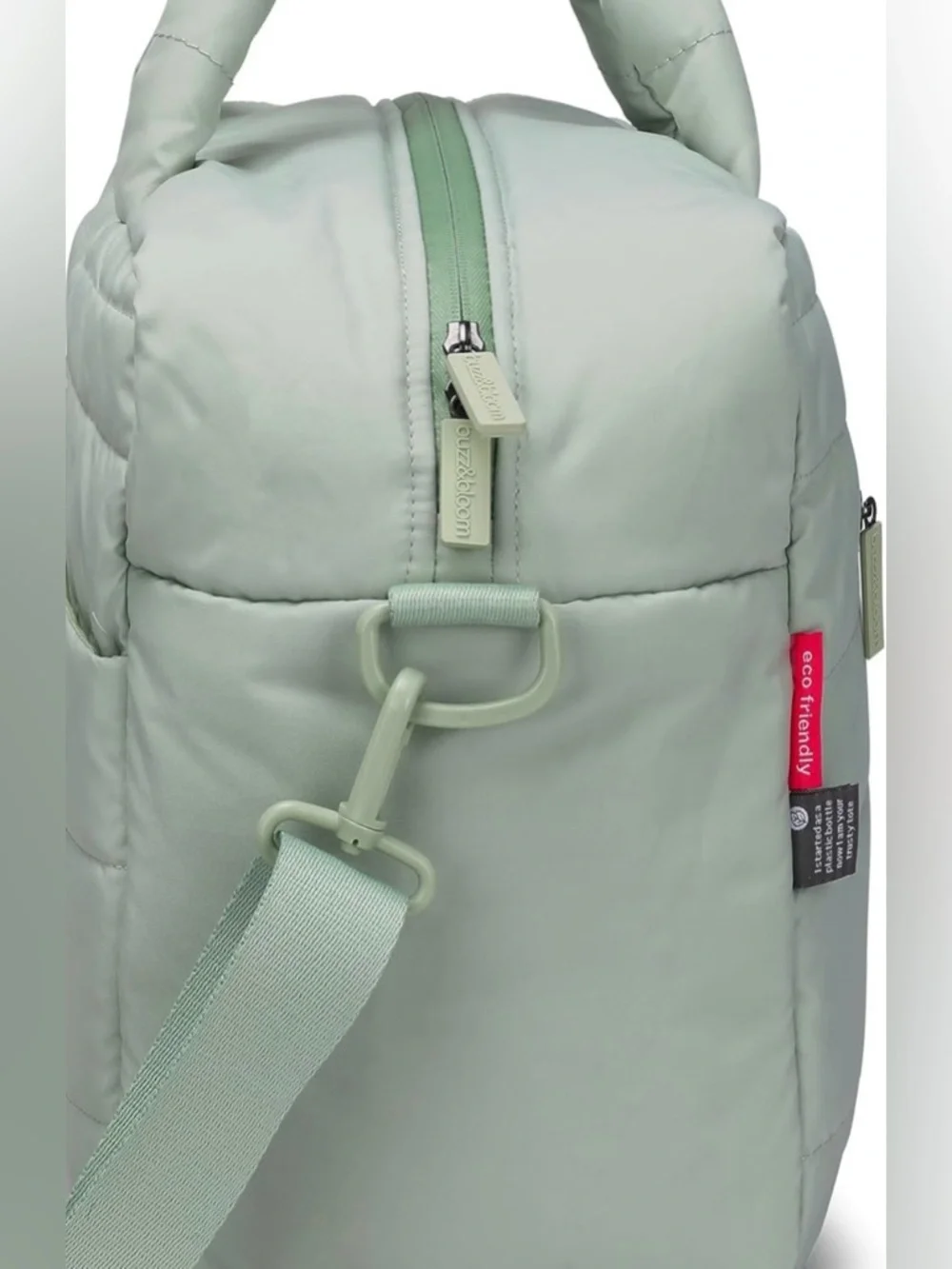 Buzz & Bloom Mint Sage Green Diaper Bag Tote